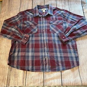 Duke Haband Western Cowboy Pearl‎ Snap Button Down Shirt Men's XX Plaid Outdoors